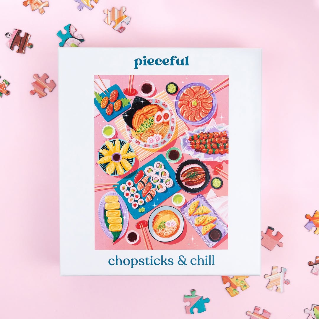 chopsticks & chill 500 piece jigsaw puzzle – Pieceful
